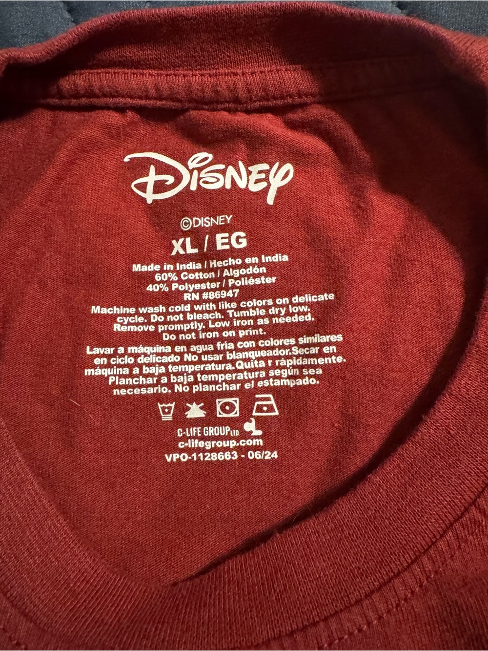 Disney Men's Maroon Crewneck Sweater - XL
